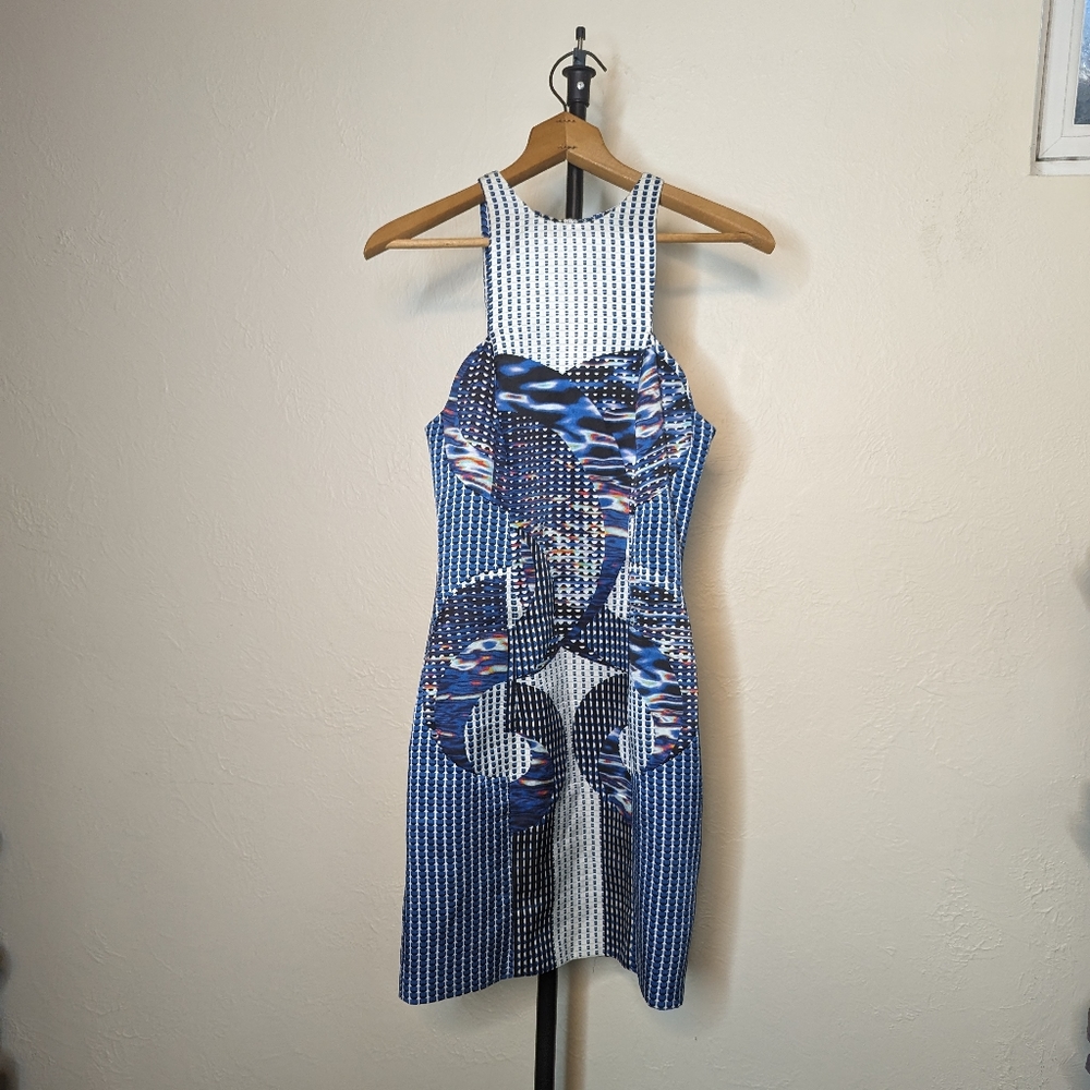 Gorgeous Dion Lee Geometric Blue Dress UK 6 US size 2